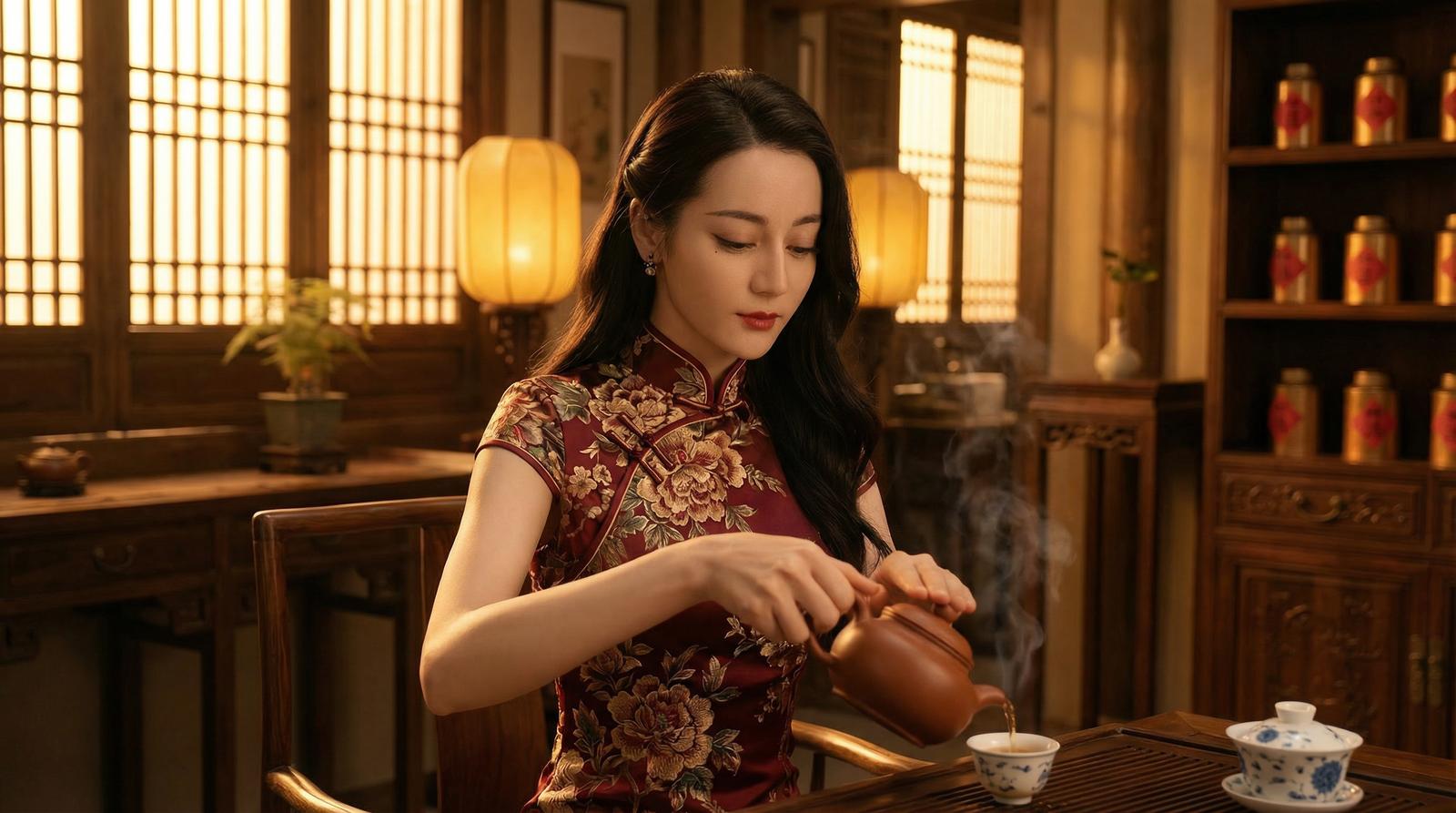 网红主播古风茶艺写真视频